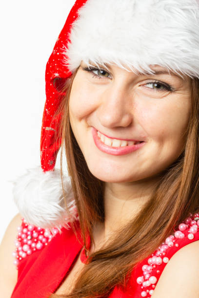 portrait of a girl in a purple dress with tinsel