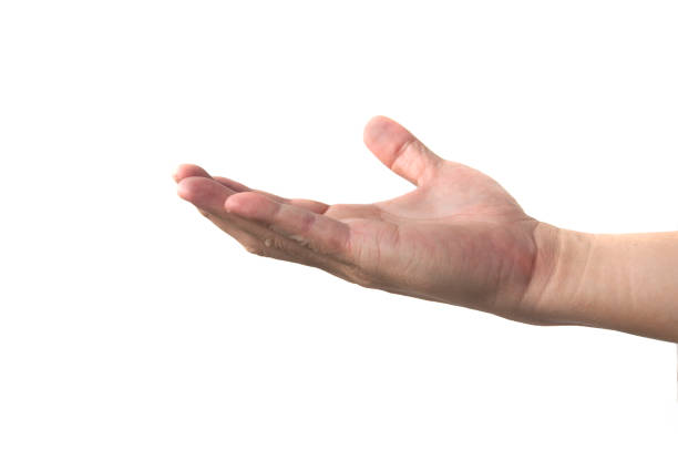 istock Asian man asking by reaching his hand. With background. Conceptual 1389141454