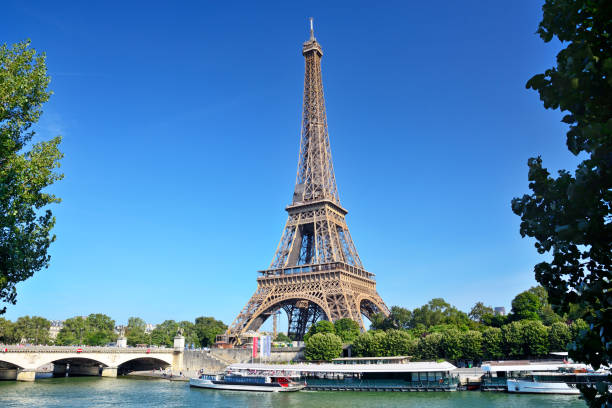 The Eiffel Tower and Seine river in Paris, France