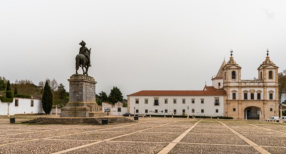 Vila Vicosa, Portugal - 25 March, 2022: view of the old historic Ducal Palaces of the House of Braganza