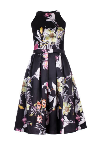 istock Summer silk floral dress on a white background. Studio shot 1389148787