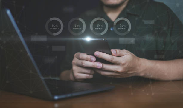 istock Concept of technology analysis data  people holding smartphone and check data online 1389159292