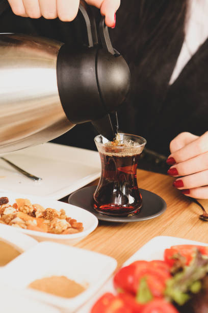 istock Traditional turkish breakfast table with mixed foods. 1389159301