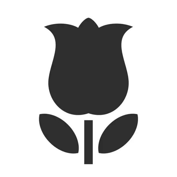 Vector illustration of Tulip flower simple vector icon