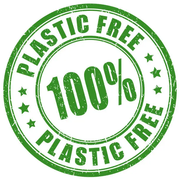 Vector illustration of Plastic free vector guarantee stamp