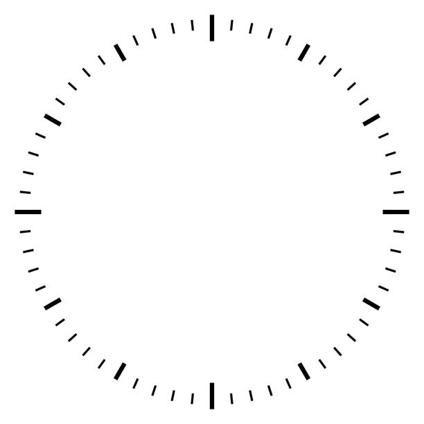 Blank clock dial face vector illustration, watch scale template Blank clock dial face vector illustration on white background clock stock illustrations