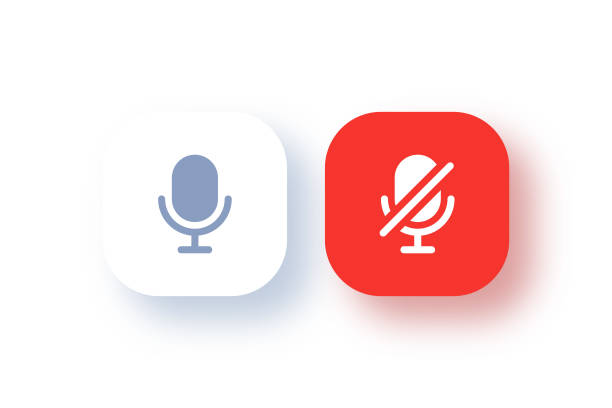 płaskie ikony interfejsu użytkownika audio - resting interface icons push button computer key stock illustrations