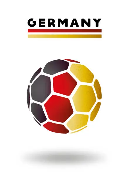 Vector illustration of Germany soccer ball on white background