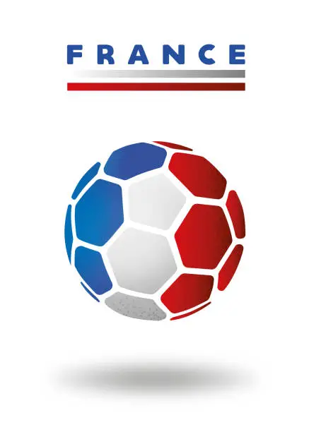 Vector illustration of France soccer ball on white background