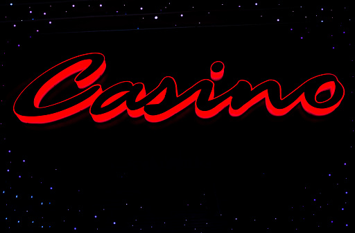Casino sign isolated on black background