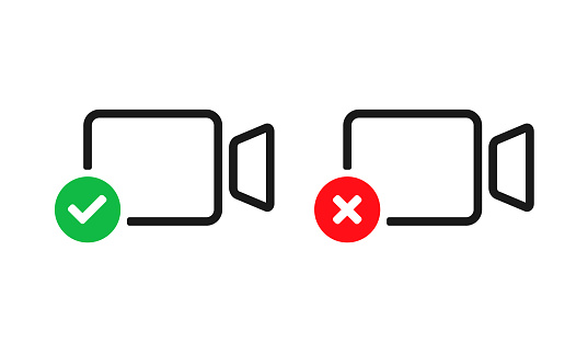 Check With Video Video Record With Checkmark And Cross Sign Stock Illustration ...