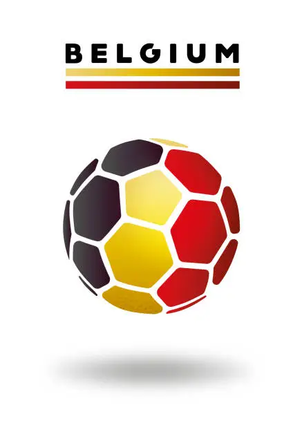 Vector illustration of Belgium soccer ball on white background