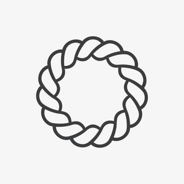 ikona węzła ikona płaskiego projektu - gold chain chain circle connection stock illustrations