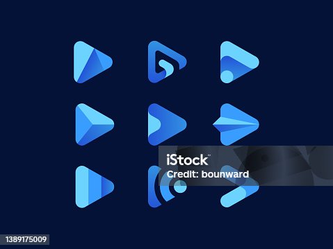 istock Blue Play Media Button Logo 1389175009