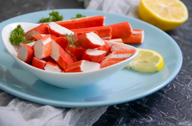 istock crab sticks in a plate on a dark background 1389179030