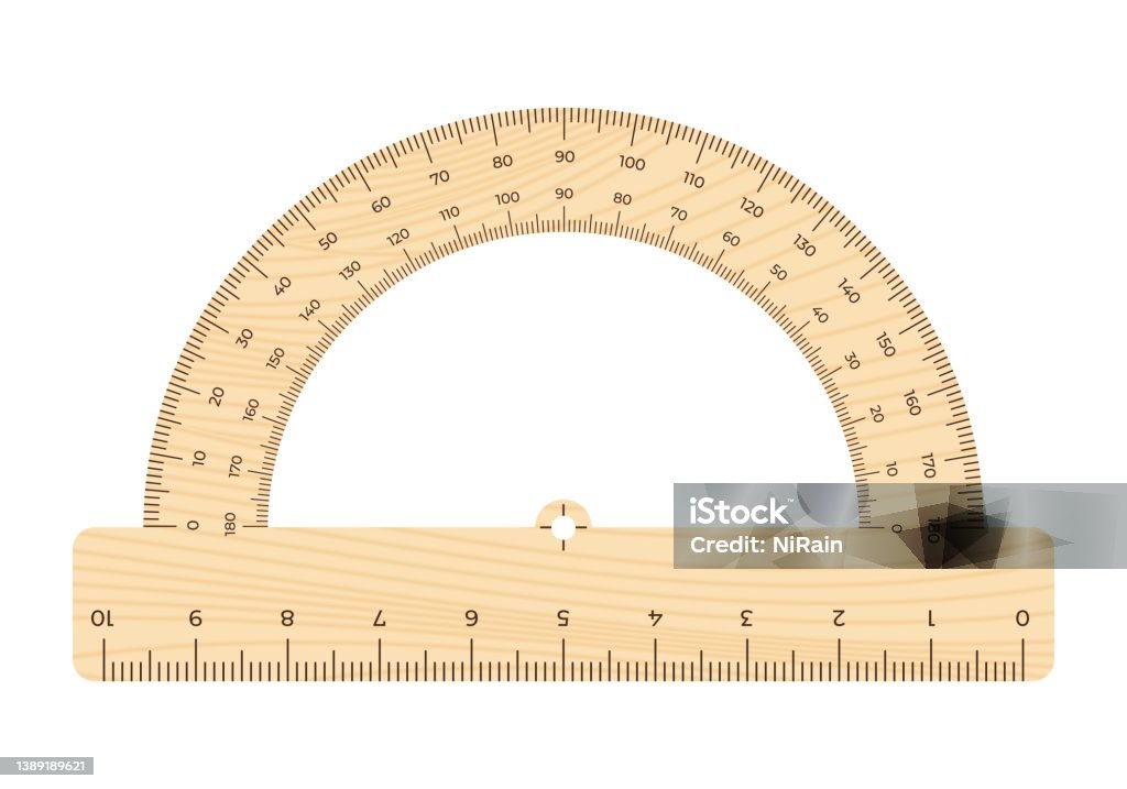 Portractor Ruler Vector Illustration Protractor Ruler Isolated On White Background ...