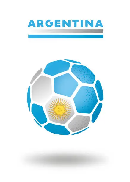 Vector illustration of Argentina soccer ball on white background