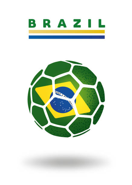 Brazil soccer ball on white background vector art illustration