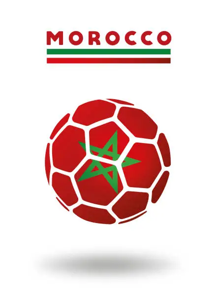 Vector illustration of Morocco soccer ball on white background