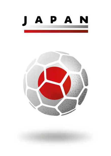 Vector illustration of Japan soccer ball on white background
