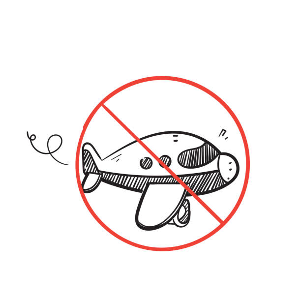 ilustrações, clipart, desenhos animados e ícones de avião doodle desenhado à mão sem símbolo de mosca vetor isolado - drone subindo