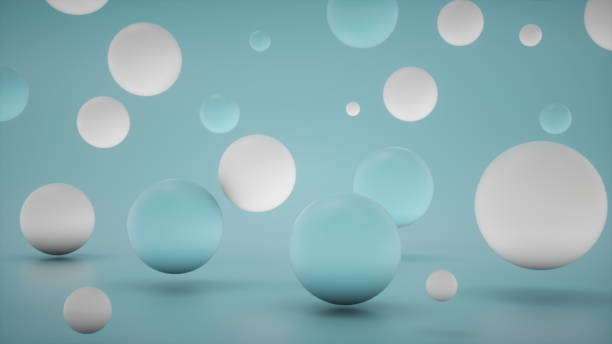 istock Background with blue and white bubble party. Backdrop, banner on website. Sphere. 3D Rendering 1389240033