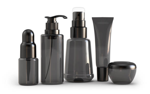 istock Cosmetics products black luxury packaging 1389248920