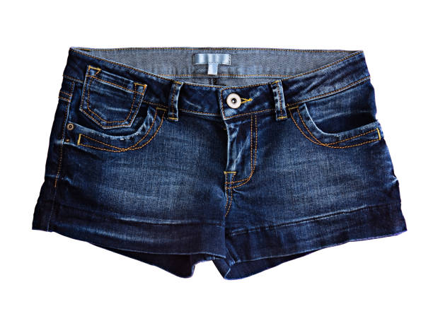 Fashionable blue jean shorts isolated on white background(with clipping path)