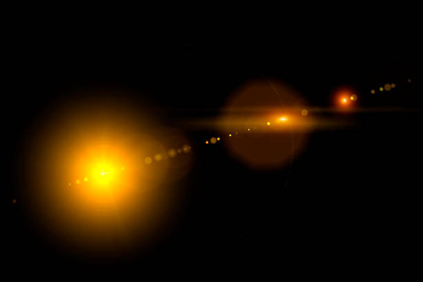 Abstract Natural Sun flare on the black