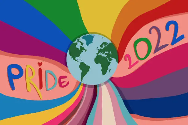 Vector illustration of Rainbow community pride month.