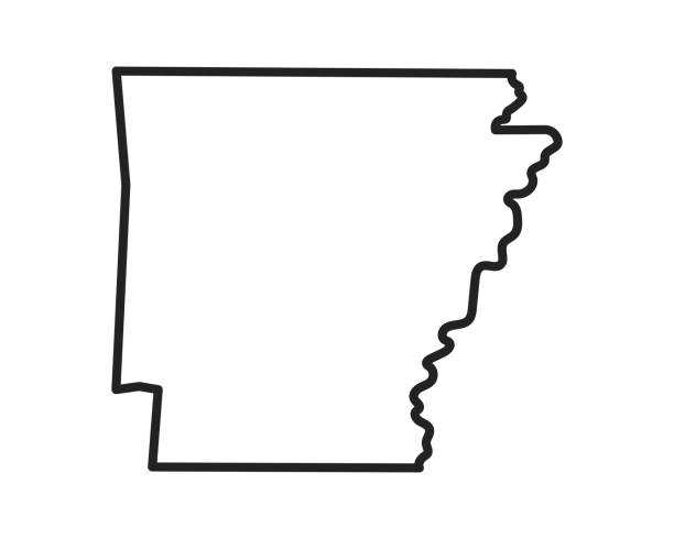 Arkansas state icon. Pictogram for web page, mobile app, promo. Editable stroke. Arkansas state icon. Pictogram for web page, mobile app, promo. Editable stroke. arkansas stock illustrations