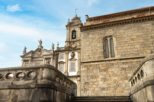 Porto, Portugal. March 2022.  exterior view of the Monument Church Of St Francis in the city center