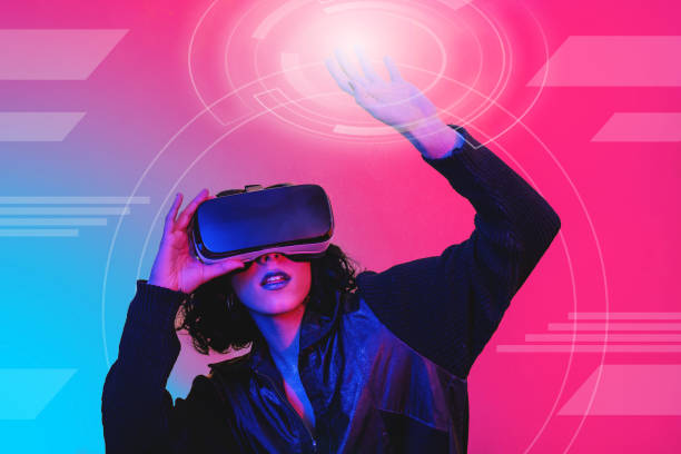 istock The young woman is using the virtual reality viewer. 1389263508