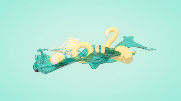 istock Summer beach holiday travel background with water splash 1389265023