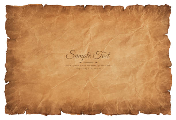 old parchment paper sheet vintage aged or texture isolated on white background old parchment paper sheet vintage aged or texture isolated on white background. sheet metal rolling stock illustrations