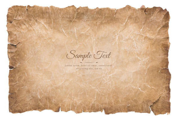 old parchment paper sheet vintage aged or texture isolated on white background old parchment paper sheet vintage aged or texture isolated on white background. sheet metal rolling stock illustrations