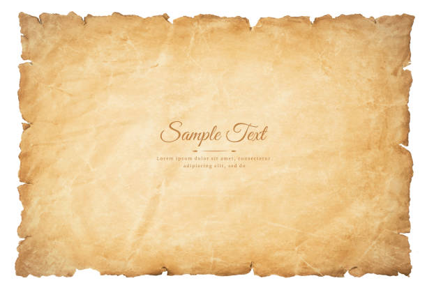 old parchment paper sheet vintage aged or texture isolated on white background old parchment paper sheet vintage aged or texture isolated on white background. sheet metal rolling stock illustrations