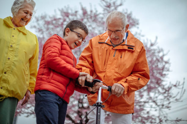 istock Old people walking in the spring 1389269264