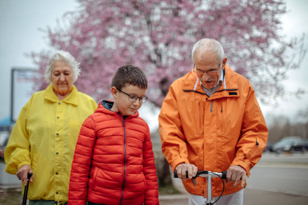 istock Old people walking in the spring 1389269278