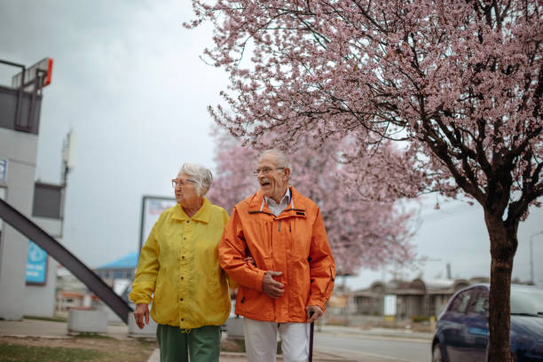 istock Old people taking a walk in the spring 1389270130