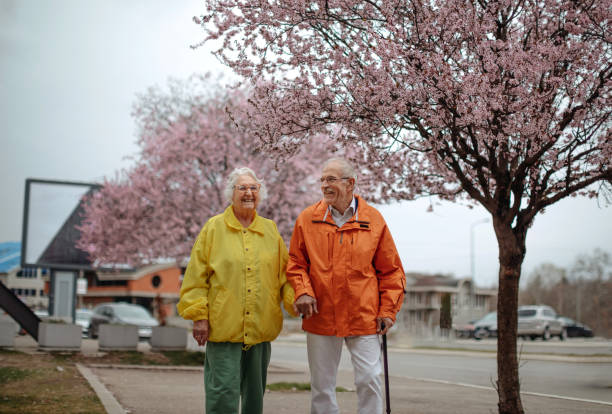 istock Old people taking a walk in the spring 1389270139