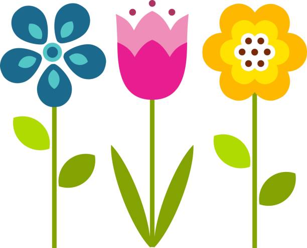 istock Flat Illustration of a flower in a simple colorful style. 1389271222