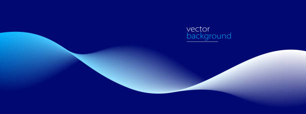 Flowing dark blue curve shape with soft gradient vector abstract background, relaxing and tranquil art, can illustrate health medical or sound of music. Flowing dark blue curve shape with soft gradient vector abstract background, relaxing and tranquil art, can illustrate health medical or sound of music. volume fluid capacity stock illustrations