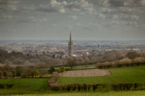 istock rural view with distant church 1389275456