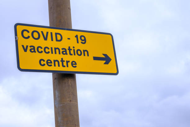 Sign For Covid Vaccination stock photo