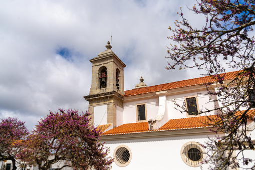 Ourem, Portugal - 31 March, 2022: the historic Igreja Nossa Senhora das Misericordias church near the Ourem castle