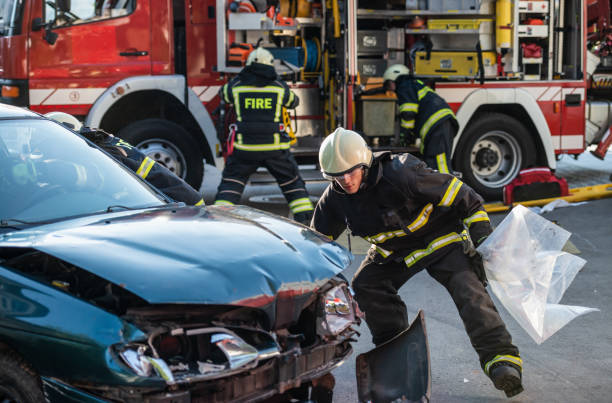 istock Firefigters At A Car Accident Scene 1389284036