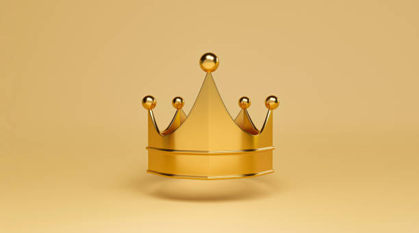 istock Golden crown on yellow background for king treasure concept by 3d render. 1389291666