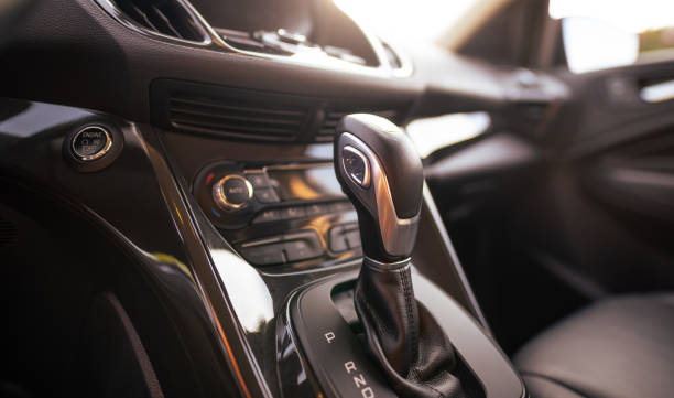 istock Automatic gear stick of a modern car 1389298763