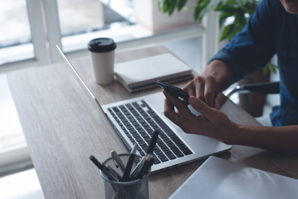 istock Business man onlinw working from home 1389301264